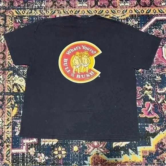 Bull and Bush Denver Short Sleeve Shirt "What's Yours ?" 2XL VTG - Picture 2 of 2